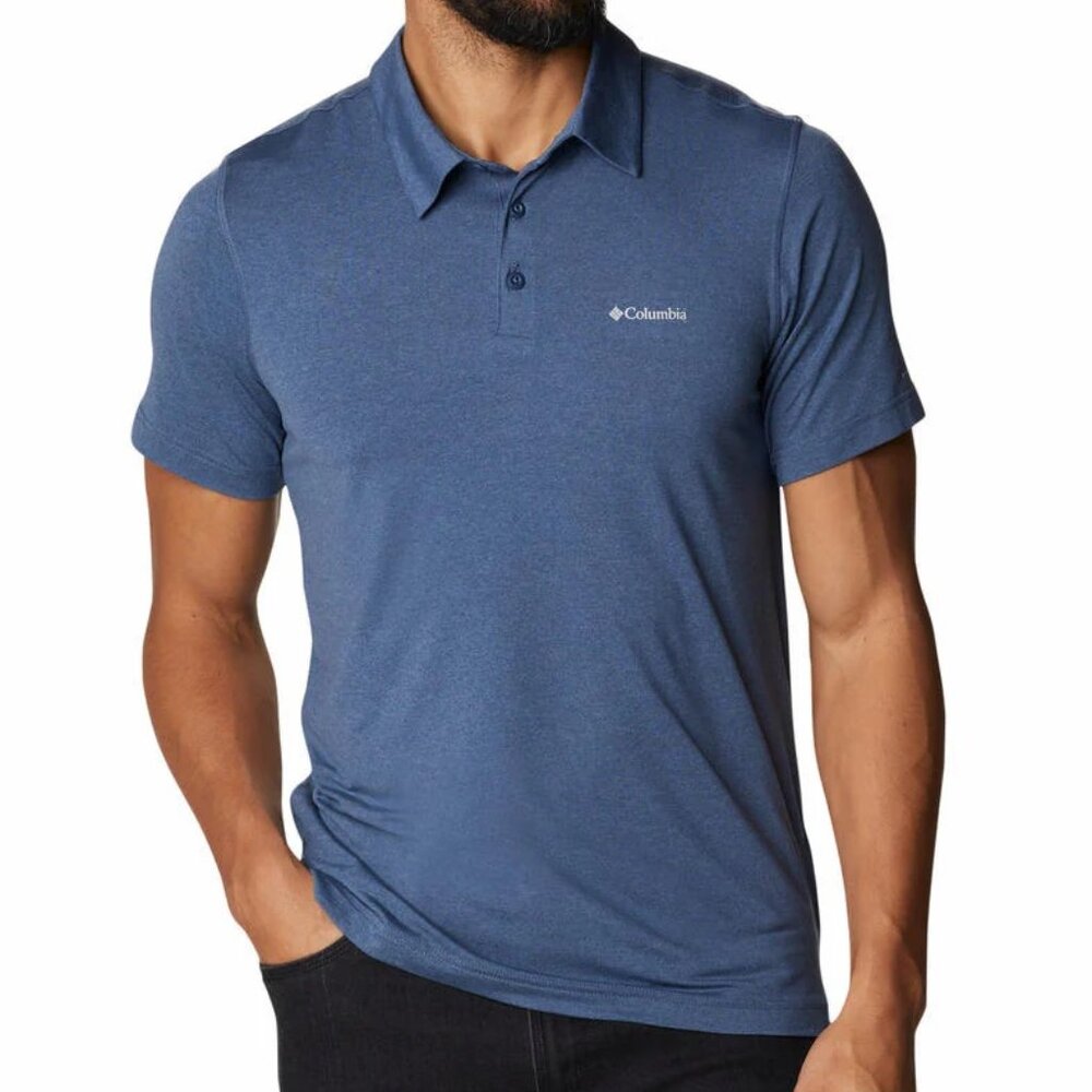 Columbia Men Blue Tech Trail Polo (Sun Protection) Size S (New)